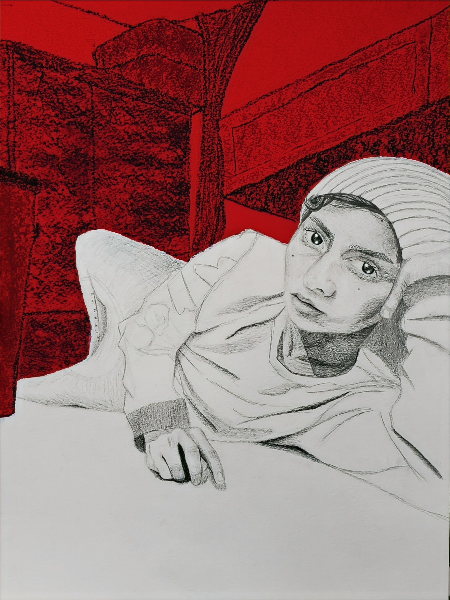 Self portrait pencil drawing
